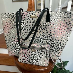 Authentic Kate Spade tote and matching wristlet